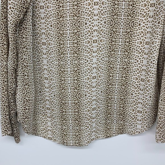 All In Favor Top Harper Leopard Print V Neck Long Sleeve Blouse - Picture 11 of 11